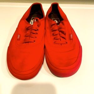 Red Vans Old Skool shoes